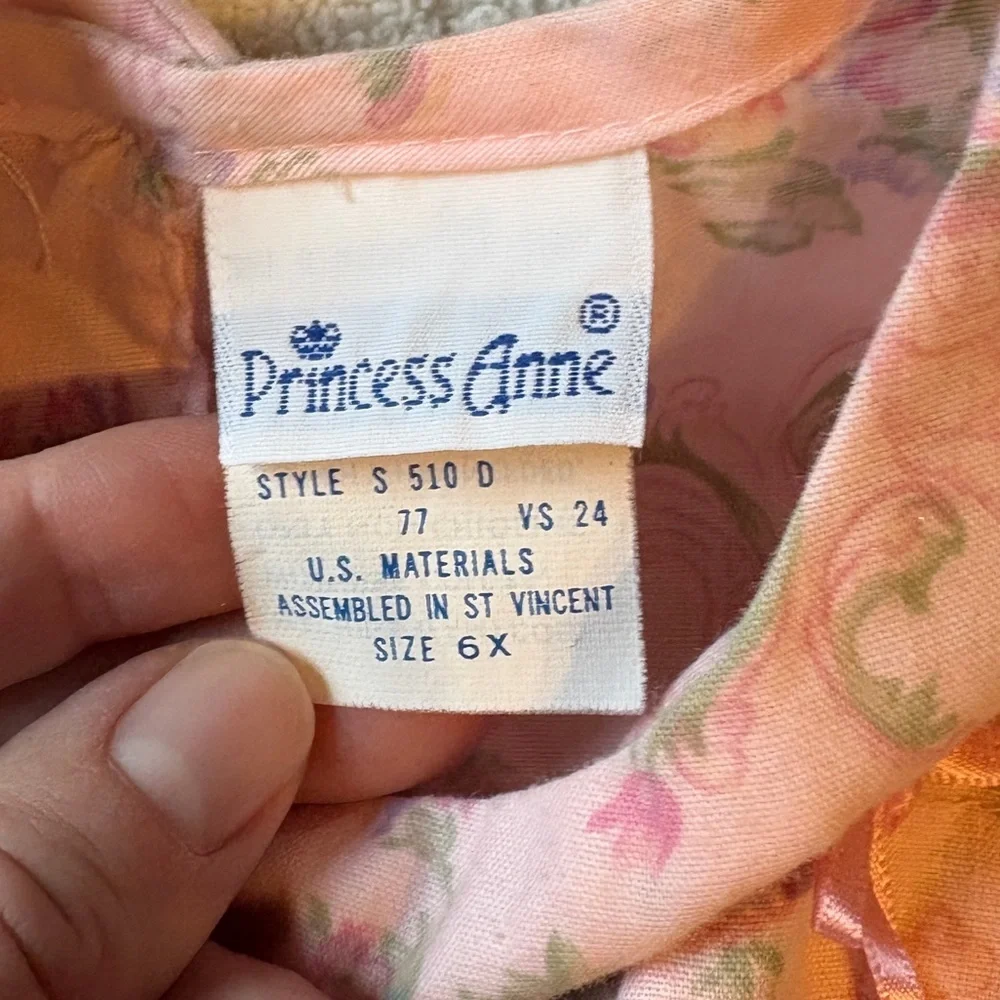 Vintage Princess Anne Pink Floral Smock Dress, Sz 6/6x. Cherubs Design